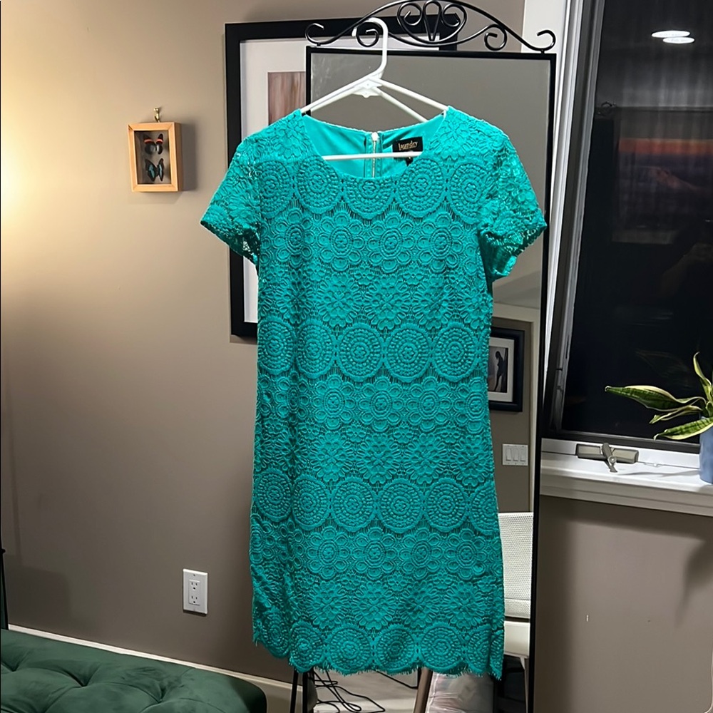 Laundry Elegant Teal Lace Dress | Size 6